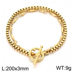 Stainless Steel Gold-plating Bracelet - KB213980-Z