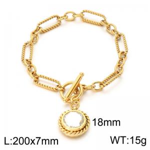 Stainless Steel Stone Bracelet - KB213998-Z