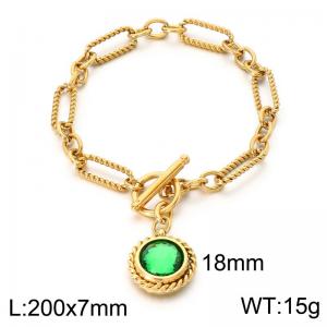 Stainless Steel Stone Bracelet - KB213999-Z
