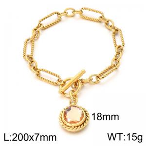 Stainless Steel Stone Bracelet - KB214000-Z