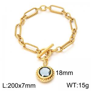 Stainless Steel Stone Bracelet - KB214001-Z