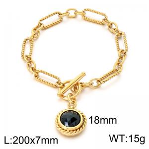 Stainless Steel Stone Bracelet - KB214002-Z