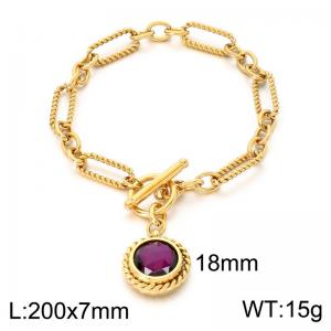 Stainless Steel Stone Bracelet - KB214004-Z