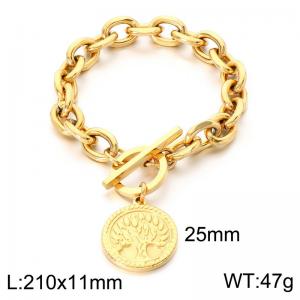 Stainless Steel Gold-plating Bracelet - KB214014-Z
