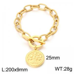 Stainless Steel Gold-plating Bracelet - KB214016-Z