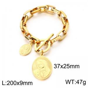 Stainless Steel Gold-plating Bracelet - KB214018-Z