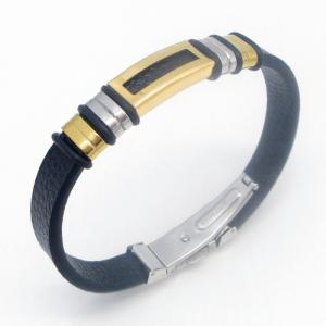 Fashion jewelry with stainless steel and leather bracelet suitable for daily wear - KB214531-JZ