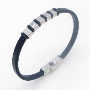 Fashion jewelry with stainless steel and leather bracelet suitable for daily wear - KB214538-JZ
