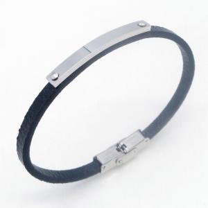 Fashion jewelry with stainless steel and leather bracelet suitable for daily wear - KB214541-JZ