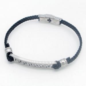 Fashion jewelry with stainless steel and leather bracelet suitable for daily wear - KB214544-JZ