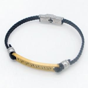 Fashion jewelry with stainless steel and leather bracelet suitable for daily wear - KB214545-JZ