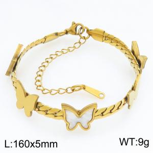 Stainless Steel Gold-plating Bracelet - KB214584-SS
