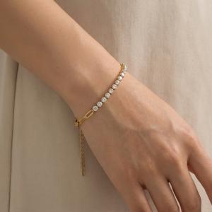 Stainless Steel Crystal Bracelet - KB214825-Z