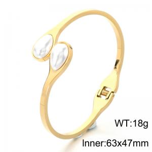 Stainless Steel Gold-plating Bangle - KB214853-SP