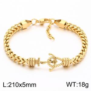 Fashion Jewelry Stainless Steel Bracelet Anchor Element Accessories - KB215363-KFC