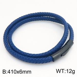 Stainless Steel Leather Bracelet - KB215399-JR