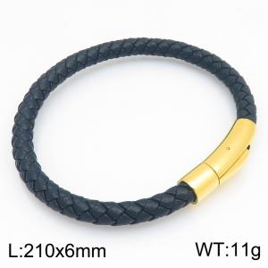 Stainless Steel Leather Bracelet - KB215405-JR