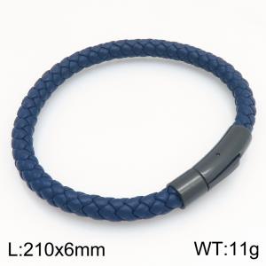 Stainless Steel Leather Bracelet - KB215408-JR