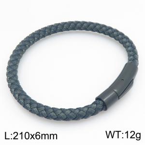 Stainless Steel Leather Bracelet - KB215412-JR