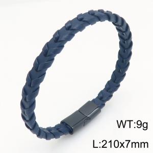 Stainless Steel Leather Bracelet - KB215420-JR