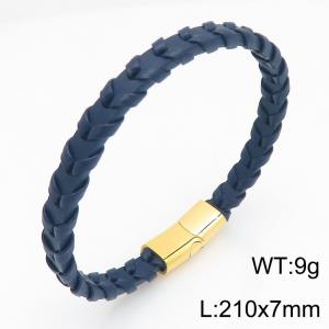 Stainless Steel Leather Bracelet - KB215421-JR