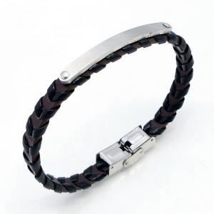 Stainless Steel Leather Bracelet - KB215741-JZ