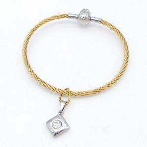Stainless Steel Wire Bangle - KB215847-QY