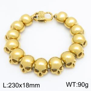 Men's jewelry stainless steel cast skull bracelet punk style accessory - KB216287-KJX
