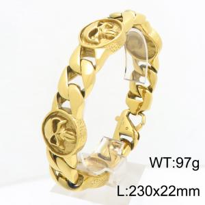 Men's jewelry stainless steel cast skull bracelet punk style accessory - KB216291-KJX