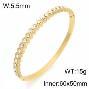 Stainless Steel Stone Bangle - KB216293-KSZ
