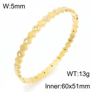 Stainless Steel Stone Bangle - KB216298-KSZ
