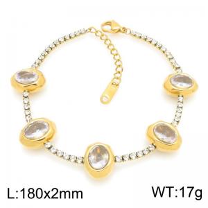 Stainless Steel Stone Bracelet - KB216473-HR