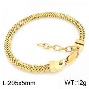 Men's Double Row Franco Chain Bracelet, Polished Stainless Steel Foxtail Link Wrist Bracelet with Extension Clasp, Hip Hop Punk Daily Wear Jewelry Gift - KB216511-KFC