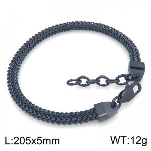Men's Double Row Franco Chain Bracelet, Polished Stainless Steel Foxtail Link Wrist Bracelet with Extension Clasp, Hip Hop Punk Daily Wear Jewelry Gift - KB216512-KFC