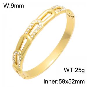 Stainless Steel Stone Bangle - KB216665-SP