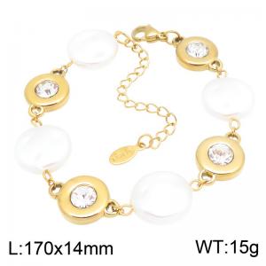 Stainless Steel Stone Bracelet - KB216688-SP
