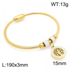 Stainless Steel Stone Bracelet - KB216696-TSC