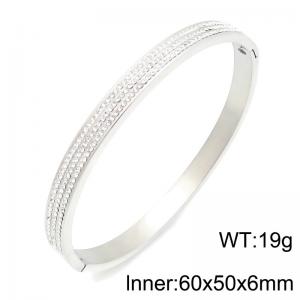 Stainless Steel Stone Bangle - KB216796-TSC