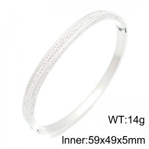 Stainless Steel Stone Bangle - KB216798-TSC