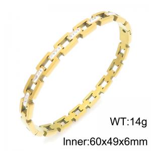 Stainless Steel Stone Bangle - KB216808-TSC