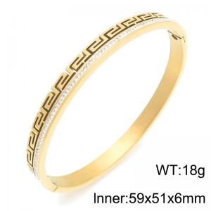 Stainless Steel Stone Bangle - KB216812-TSC