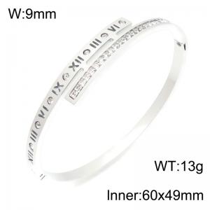 Stainless Steel Stone Bangle - KB216828-TSC