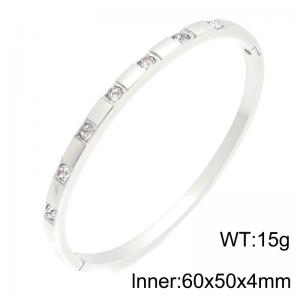 Stainless Steel Stone Bangle - KB216830-TSC
