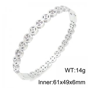 Stainless Steel Stone Bangle - KB216832-TSC