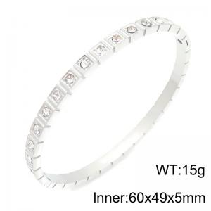 Stainless Steel Stone Bangle - KB216834-TSC
