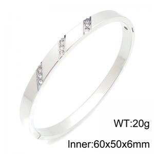 Stainless Steel Stone Bangle - KB216836-TSC