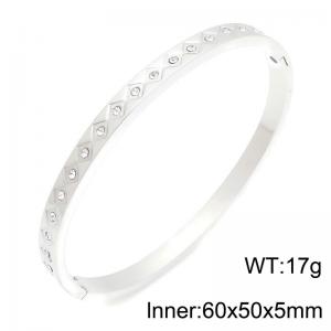 Stainless Steel Stone Bangle - KB216844-TSC