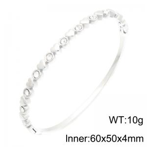 Stainless Steel Stone Bangle - KB216846-TSC