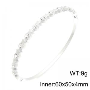 Stainless Steel Stone Bangle - KB216848-TSC