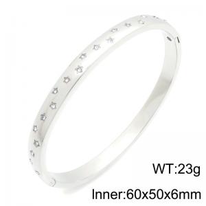 Stainless Steel Stone Bangle - KB216853-TSC